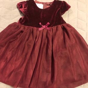 New little burgundy dress for baby girl